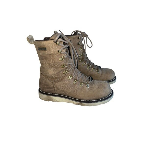 Harley-Davidson Denway Boots Women’s 8M Leather Beige Moto Riding - Picture 5 of 16